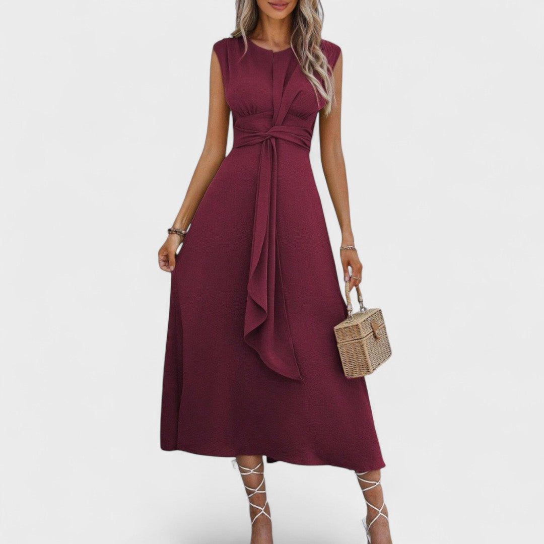 Andrea - Elegantna bezrukavna maksi haljina s okruglim izrezom